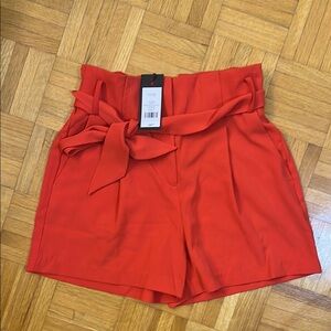Women's Red Tie-Waist Shorts